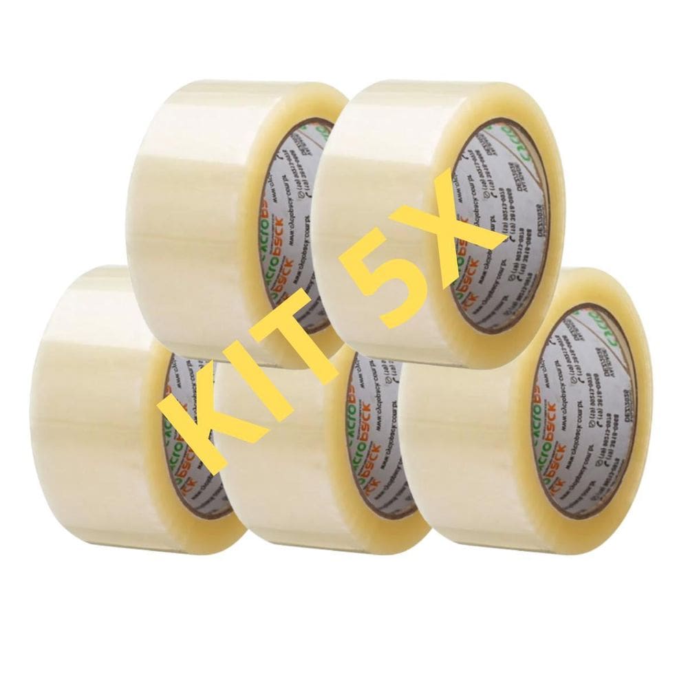 Fita Adesiva Transparente Larga 45 X 50Mt Resistente Kit