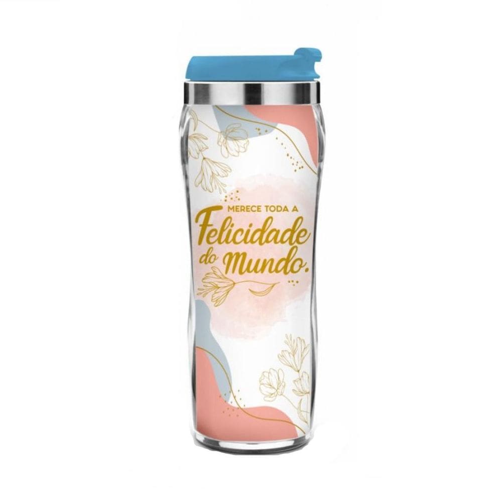 Copo Plástico Inox De Viagem Pessoa Mais Que Especial 350Ml
