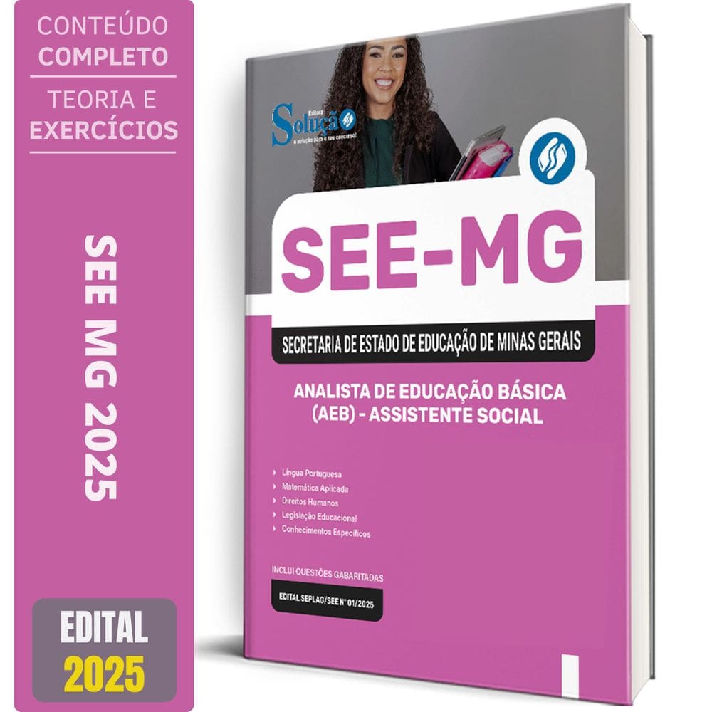 Apostila See-Mg 2025 Analista Educação Básica Aeb Assistente