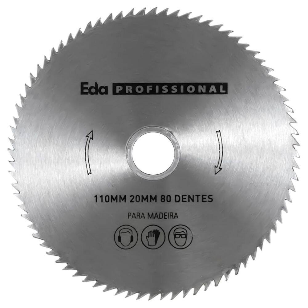 Kit 9 Discos Serra 110mm Madeira 80 Dentes Eda Pro