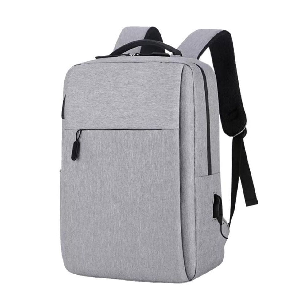 Mochila Notebook Slim Reforçada Usb Fone Premium Cinza