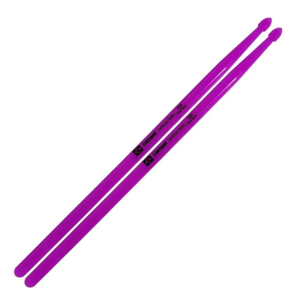 Baqueta Para Bateria Luminous Fiber Neon Roxo 5a Liverpool