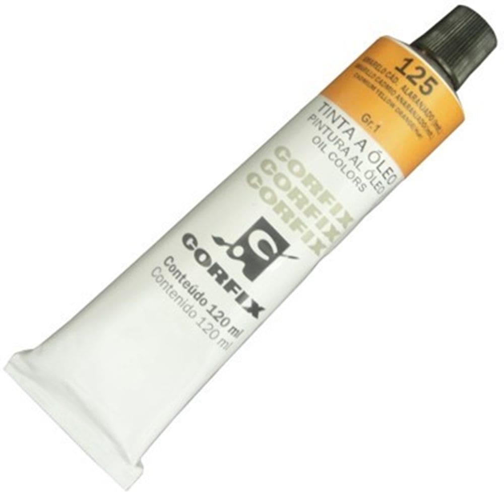 Tinta a Óleo Corfix 120ml 125 Amarelo Cádmio Alaranjado G1