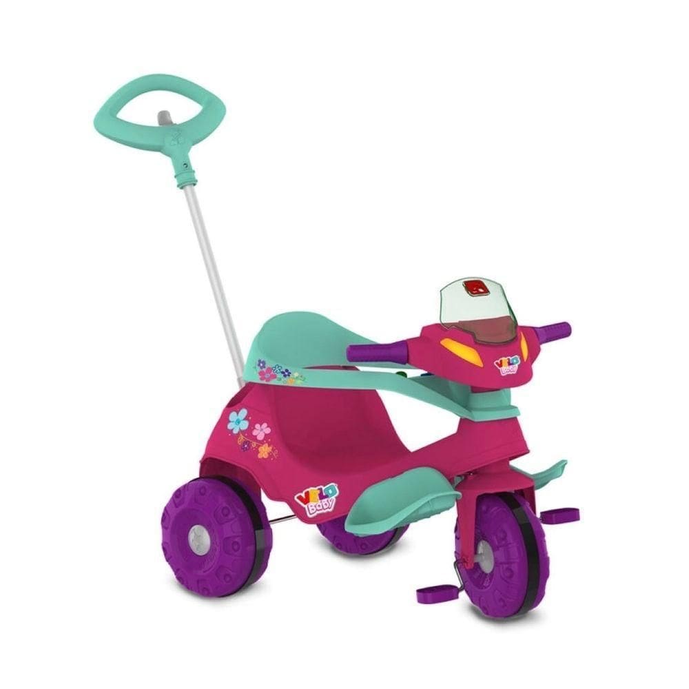 Triciclo Velobaby G2 Passeio e Pedal rosa