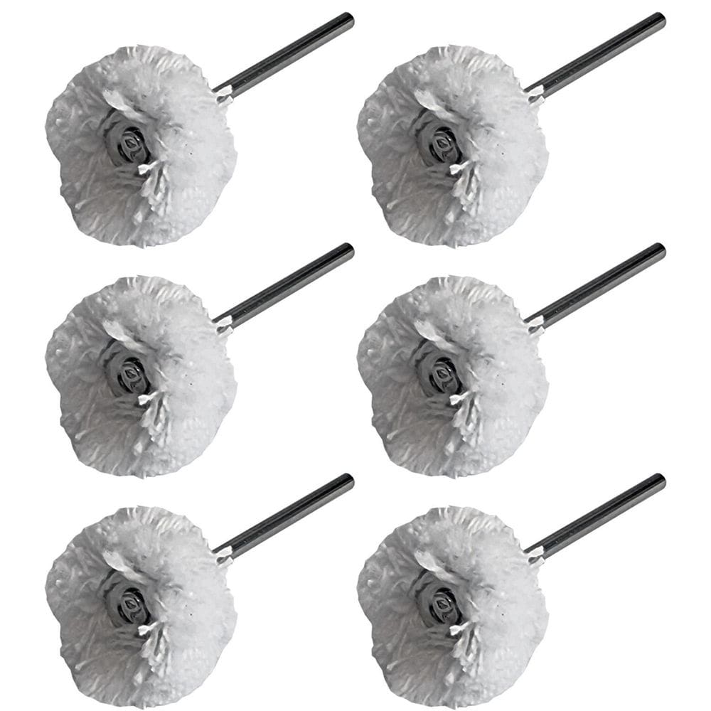 Kit 6 Escova De Polimento Haste 2,35Mm Cotton Micro Retífica