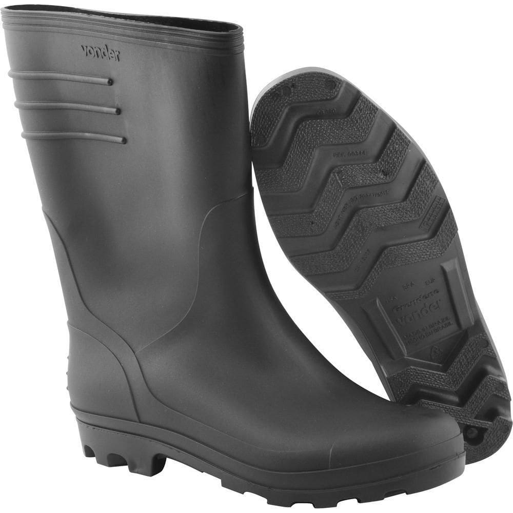 Bota Pvc Preta Cano Médio Sem Forro 36 - Vonder
