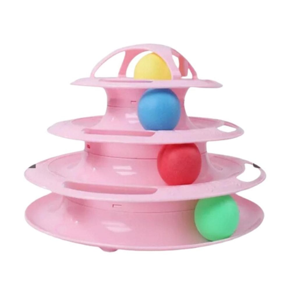 Torre Interativa Para Gato Com Bolinhas Cor Rosa 4 Níveis