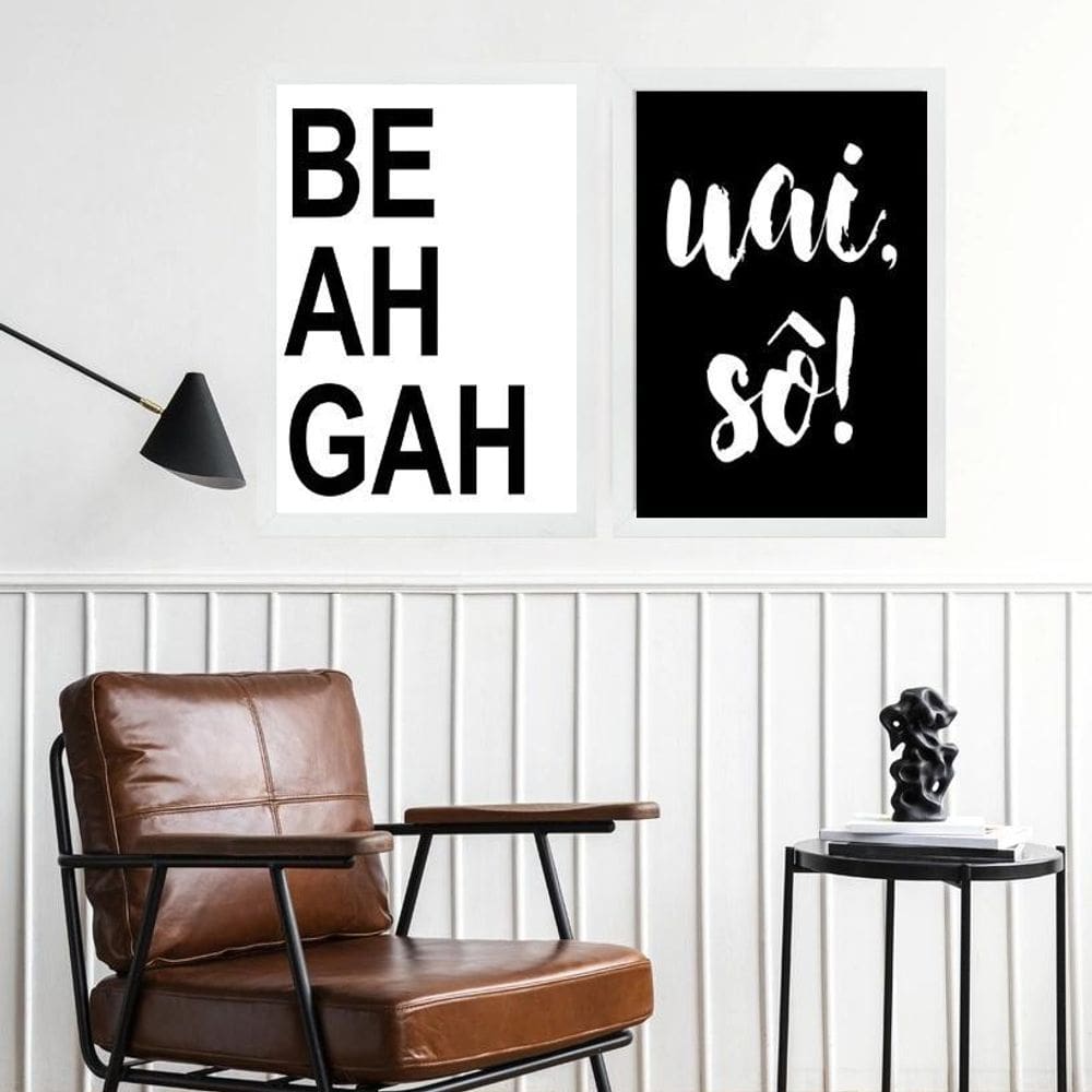 Kit 2 Quadros Mineiro De Belo Horizonte - Bh 45X34Cm - Vidro