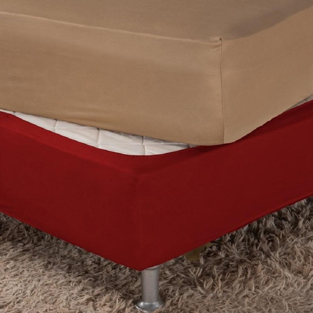 Saia Box Fit Queen Capa Cama Box Elástico Malha 1 Pç Lisa