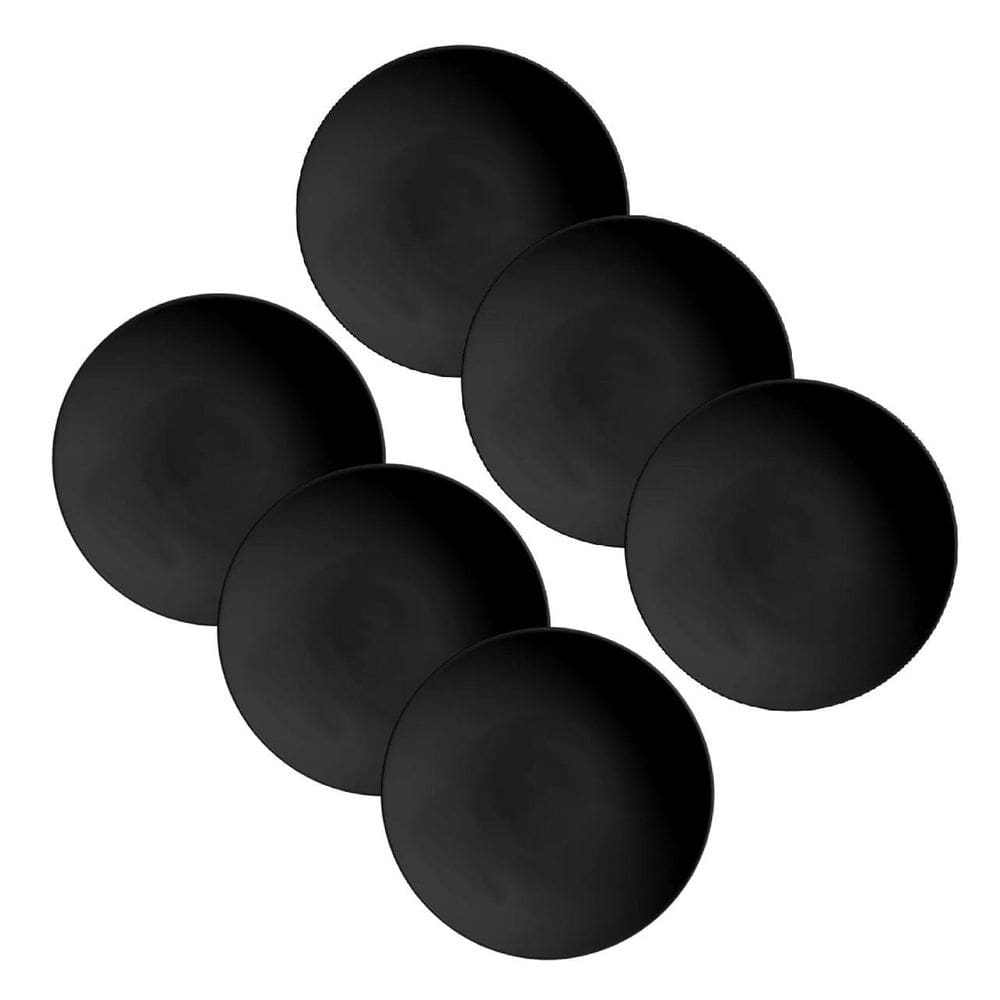 Conjunto De 6 Pratos Fundo Coup Preto Acetinado Alleanza