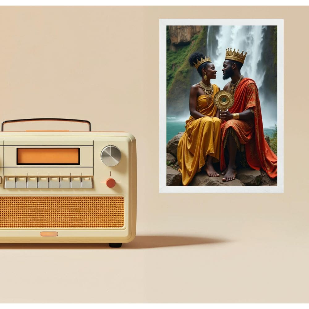 Quadro Decorativo Oxum E Xangô 45X34Cm - Com Vidro