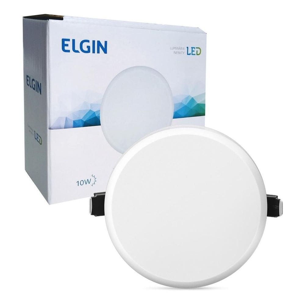 Plafon Redondo Infinity 10W Biv Branco Frio Elgin