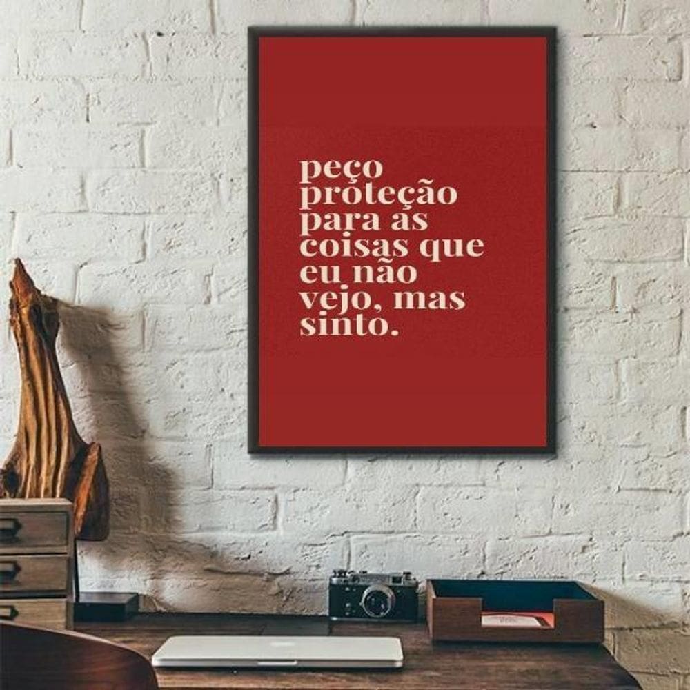 Quadro Decorativo Proteção Espiritual 33X24Cm - Com Vidro