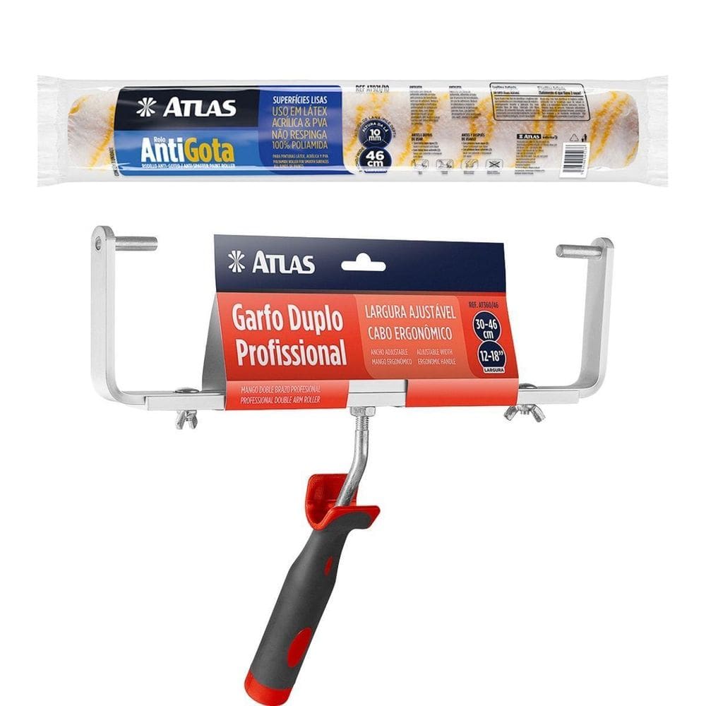 Rolo De Pintura 46Cm Com Garfo Duplo Atlas