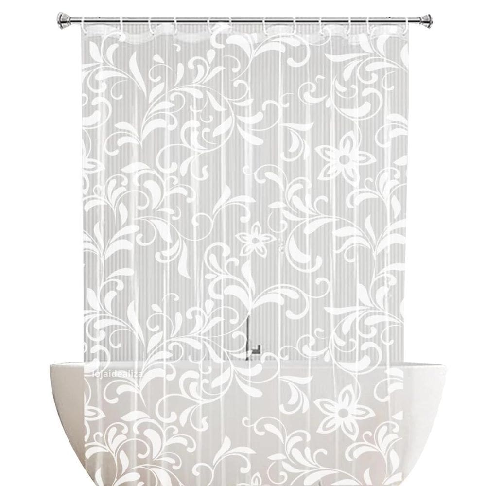 1 Cortina Box Banheiro Pvc Estampada Antimofo Ilhós M2 2,00M