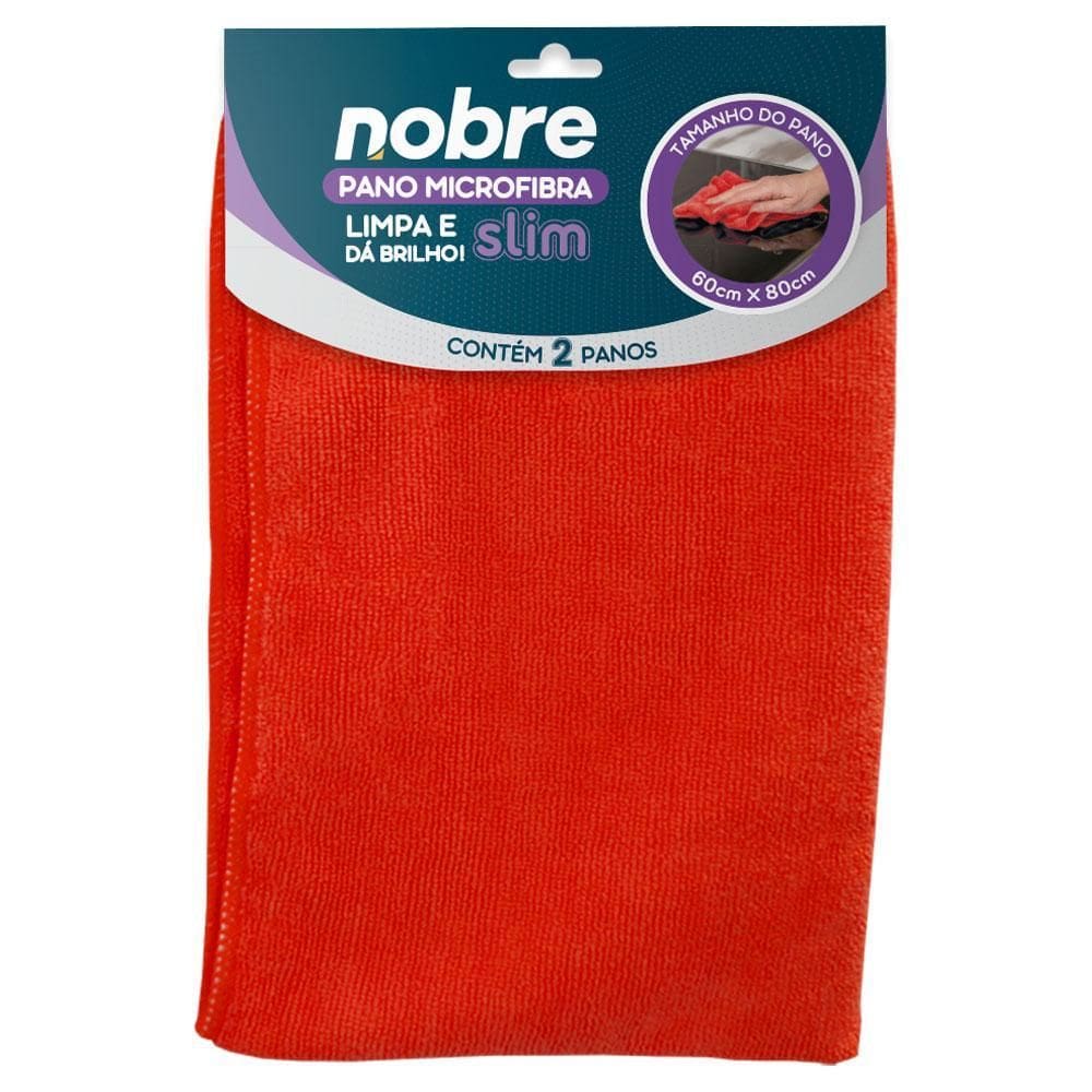 Pano Microfibra 60X80Cm Pacote 2 Unid. Vermelho Slim - Nobre