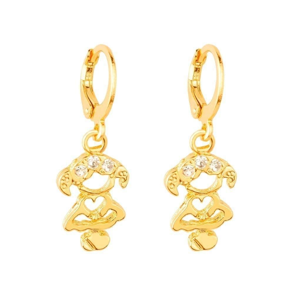 Brinco Dourado De Argolinha Filha Menina Pedras Zircônia