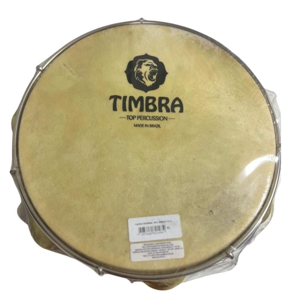 Pandeiro Timbra  10 Pol Chocolate Pele Animal C/