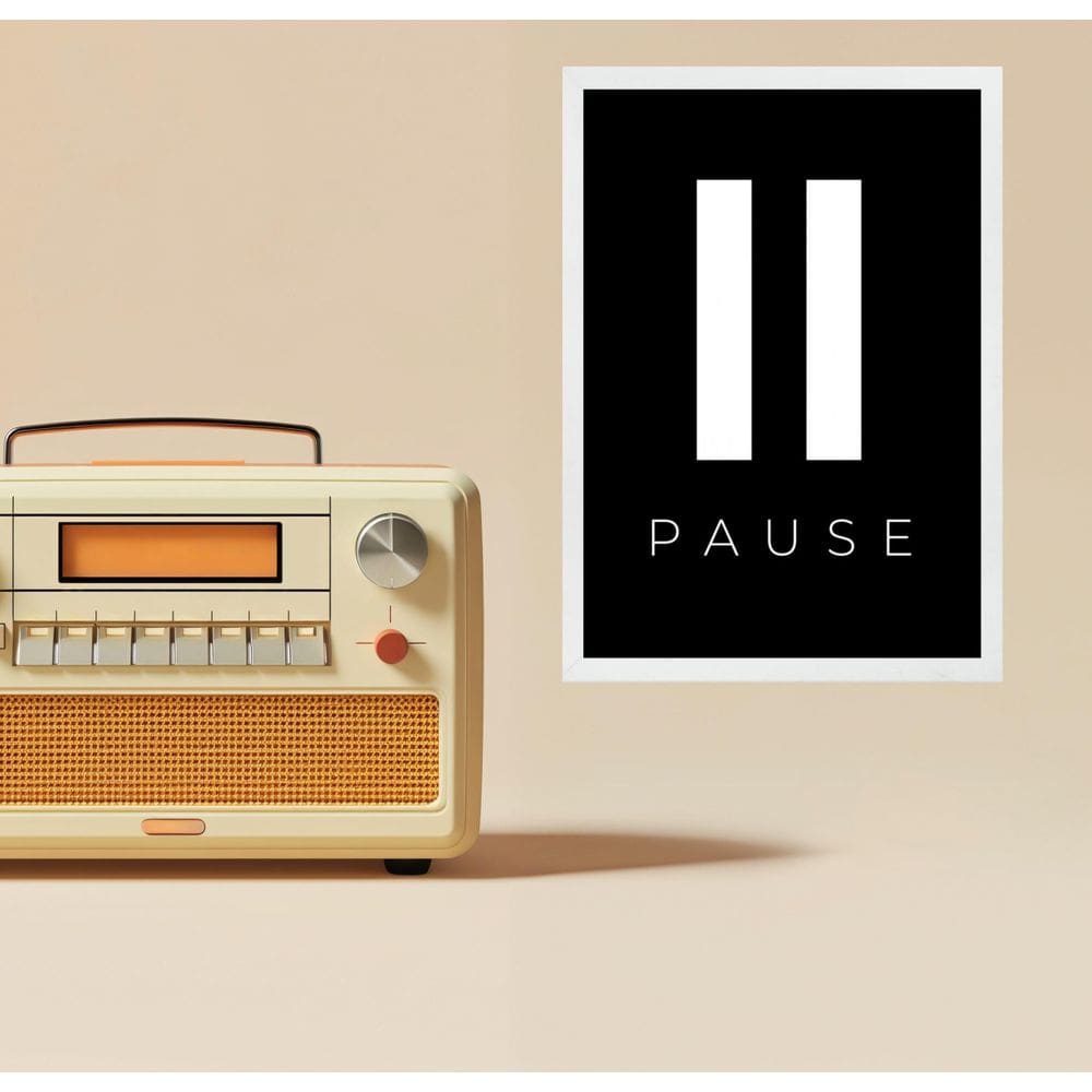 Quadro Decorativo Minimalista Pause 45X34Cm - Com Vidro