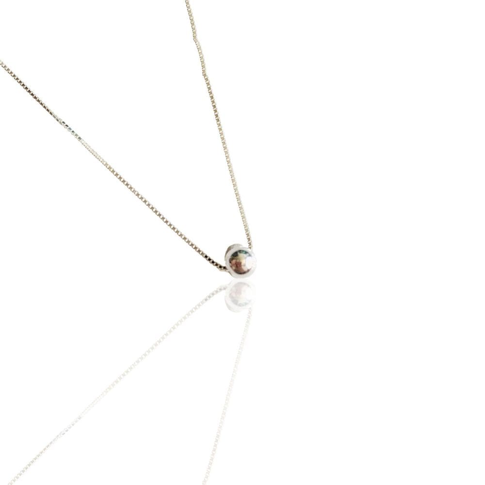 Colar Bola 5 Mm Em Prata 925 autêntica