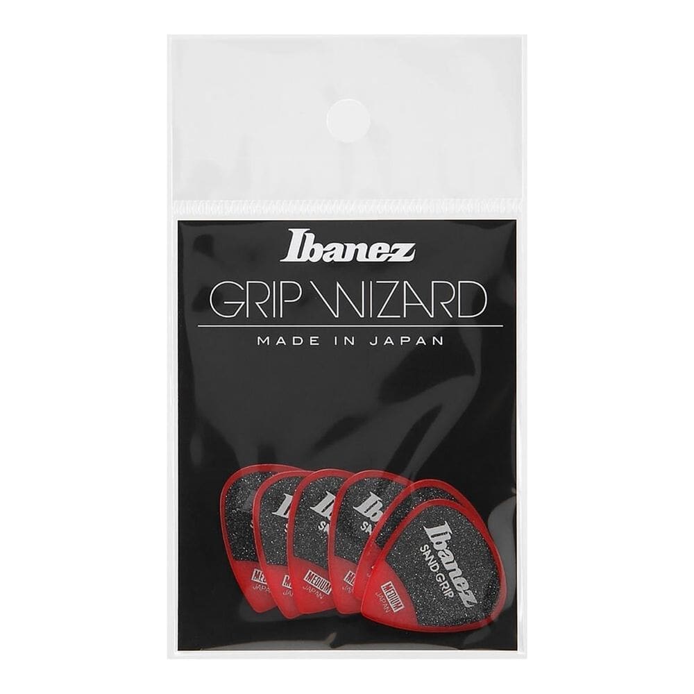 Palheta Ibanez Sand Grip Wizard Média 0.80Mm Vermelho 6Unid
