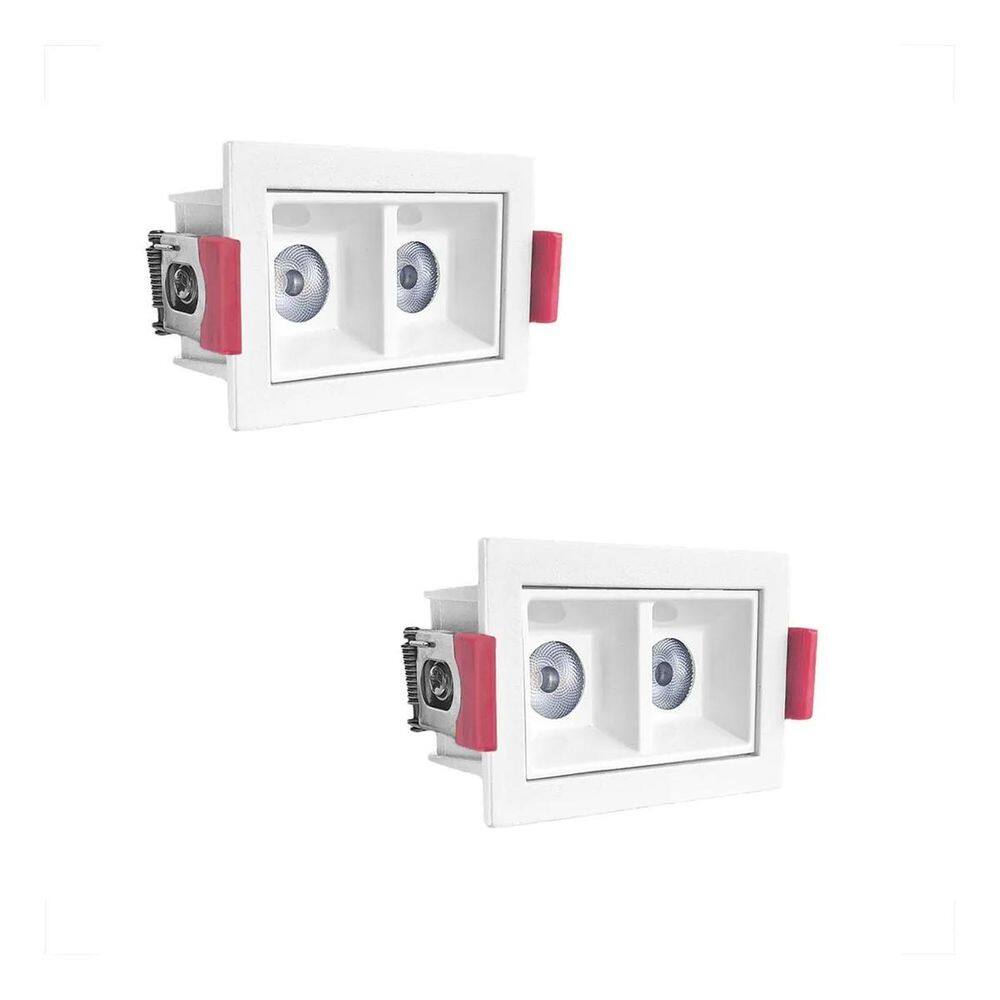 2 Spot Duplo Mini Embutido Led Downlight Recuado Bet57