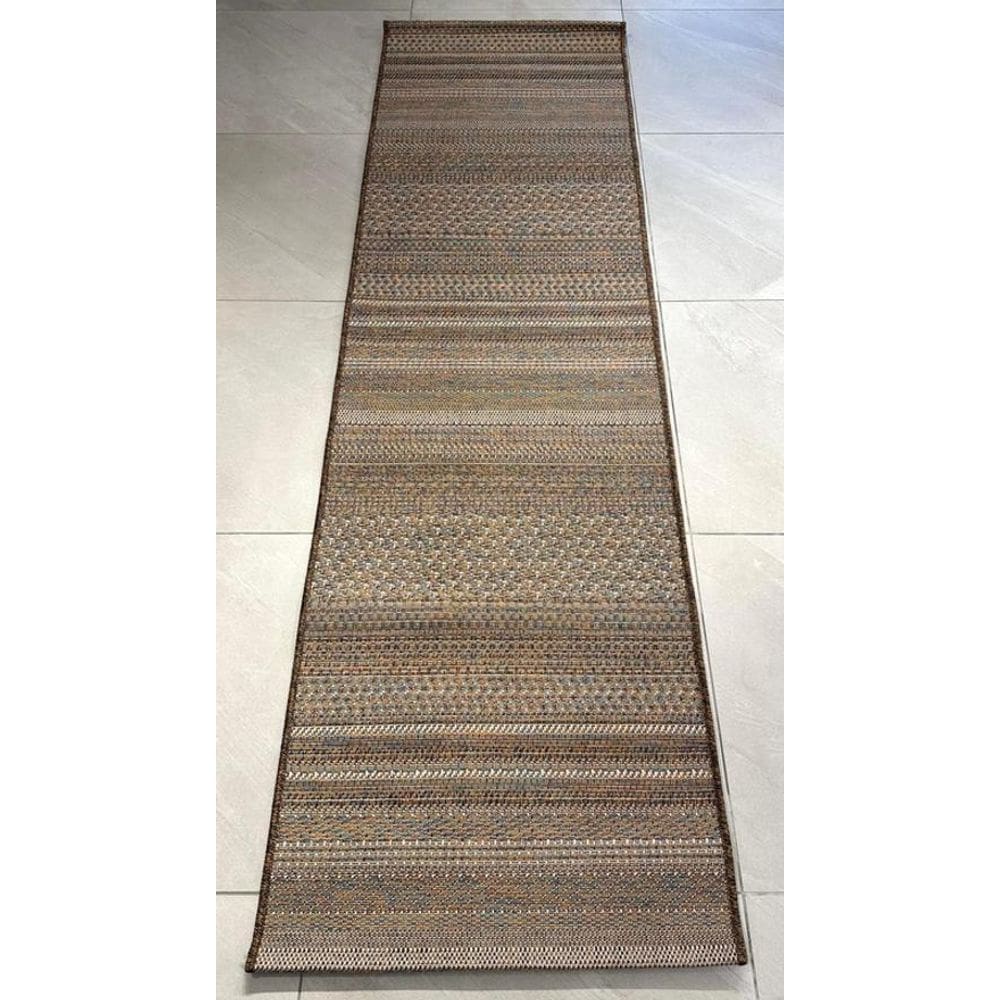 Tapete Buzios Arraial Marrom/Azul 49 0,66X2,40