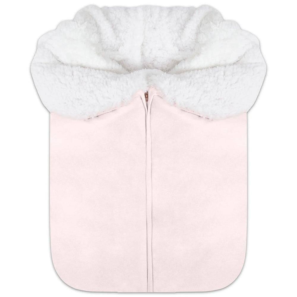 Porta Bebê Hug Forrado Com Lã De Carneirinho Rosa Claro
