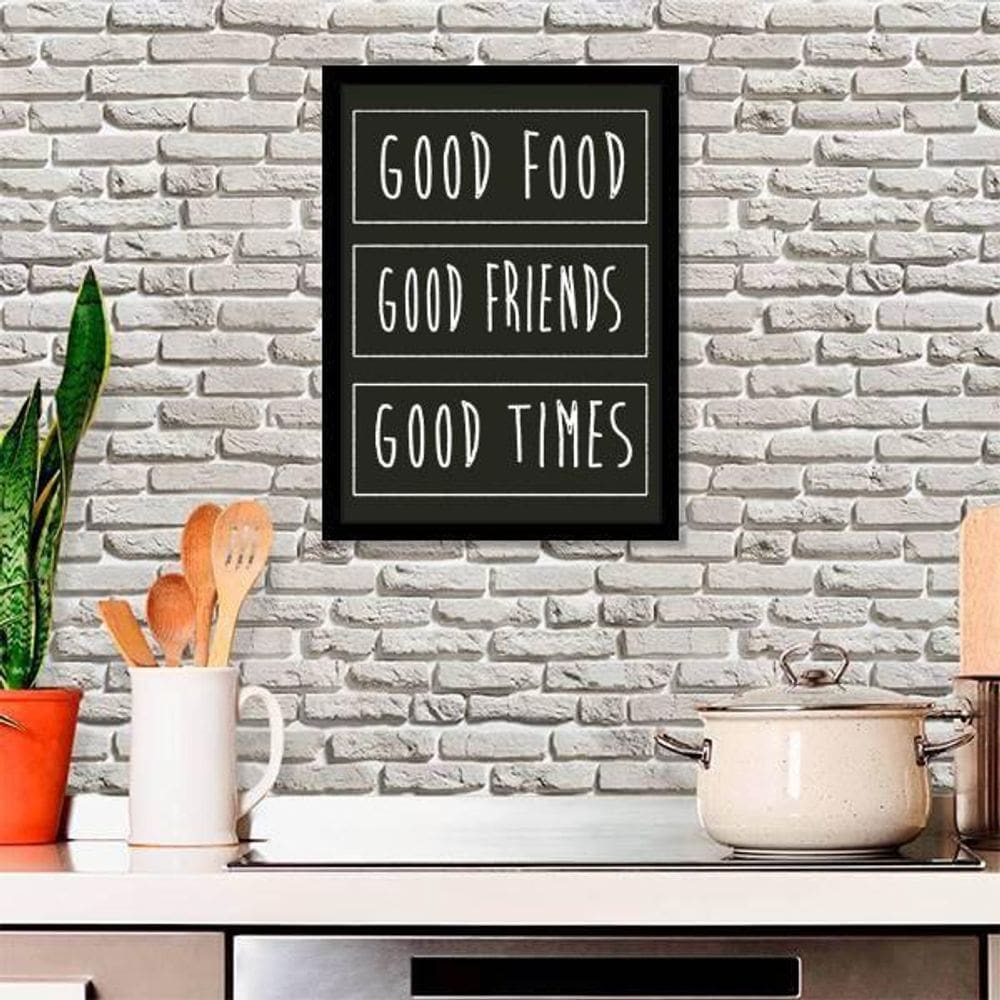 Quadro Decorativo Cozinha Food E Friends 33X24Cm - Com Vidro