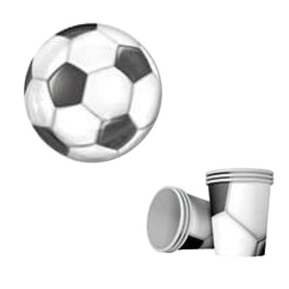 Kit 20 Pratos Copos De Bola De Futebol Papel Festa Decoração