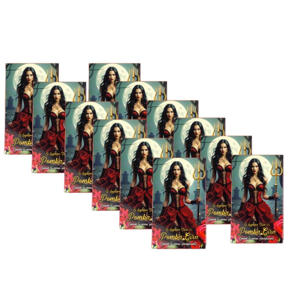 Kit Com 12 O Tarô Da Pomba Gira 36 Cartas Plas+Man