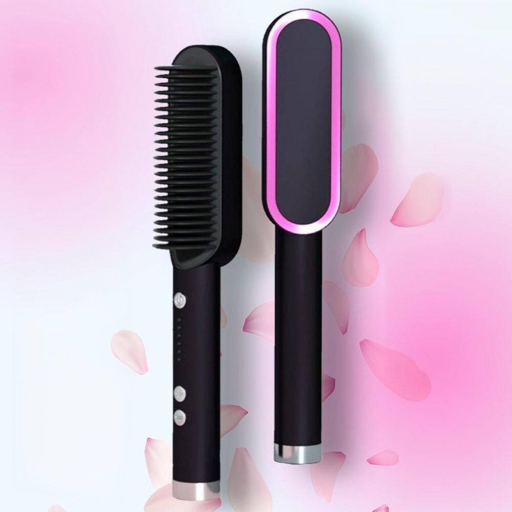 Escova 3 Em 1 Secadora Cabelo Liso 110/220V