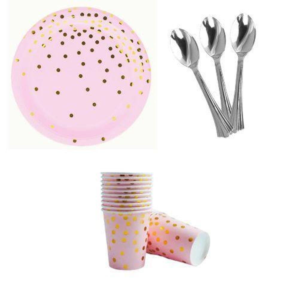 Kit 20 Convidado Pratos Copos Papel Colher 14Cm Descartáveis