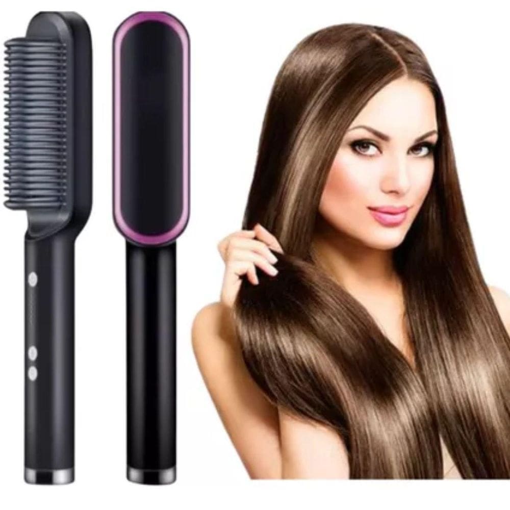 Escova Alisadora 3 Em 1 Seca E Alisa Cabelo