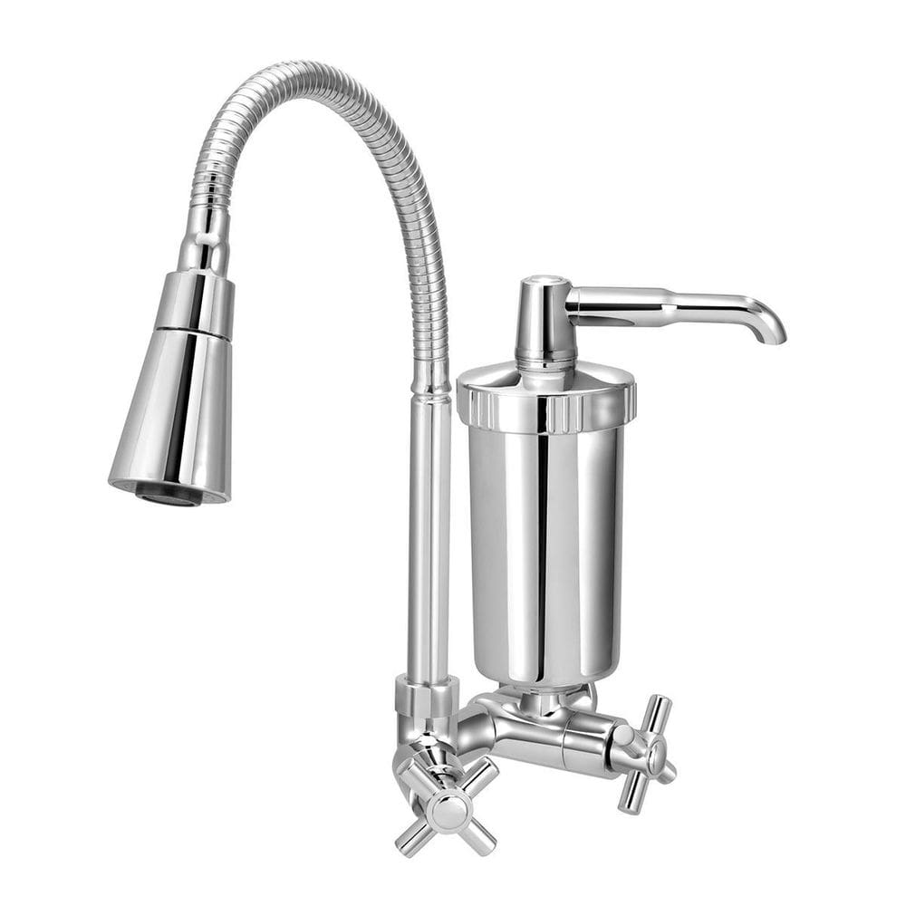 Torneira Cozinha Cone Duplo Jato C/Filtro Abs Parede 1/4V