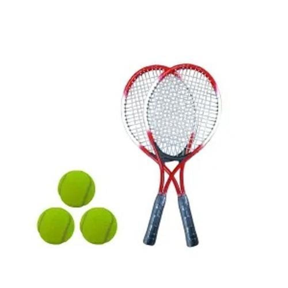 Kit Jogo Tênis Infantil Amador 2 Raquetes Bolsa E 3 Bolas