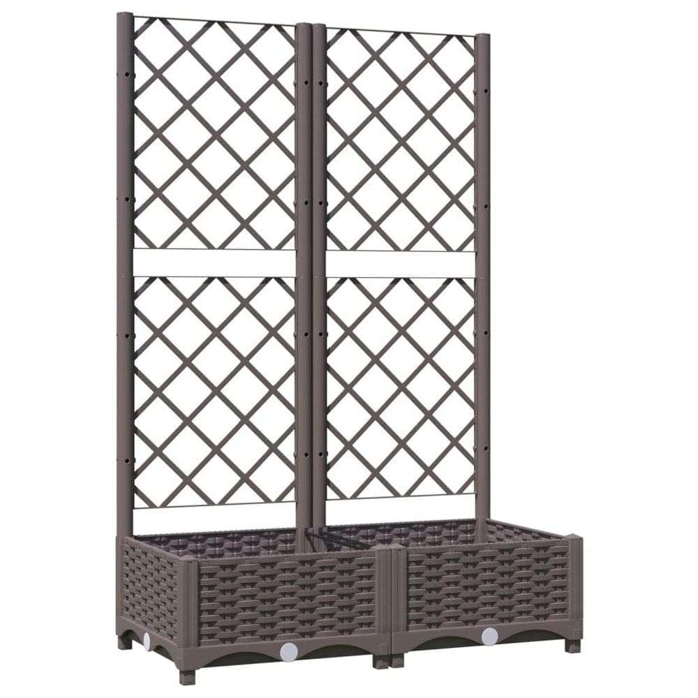 Plantador de jardim com treliça VidaXL Brown PP 80x40x121cm