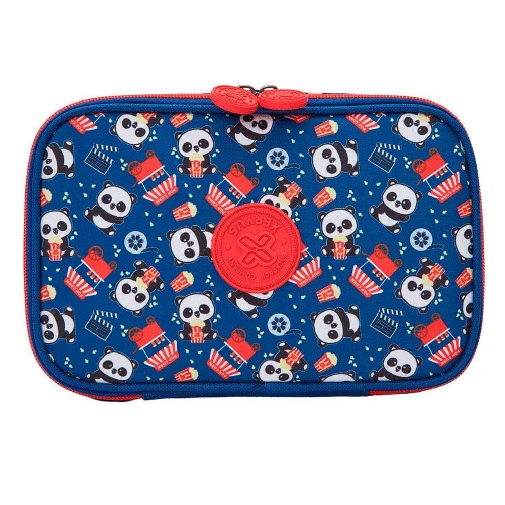 Estojo Box College Panda Pipoca Juvenil Feminino Xeryus