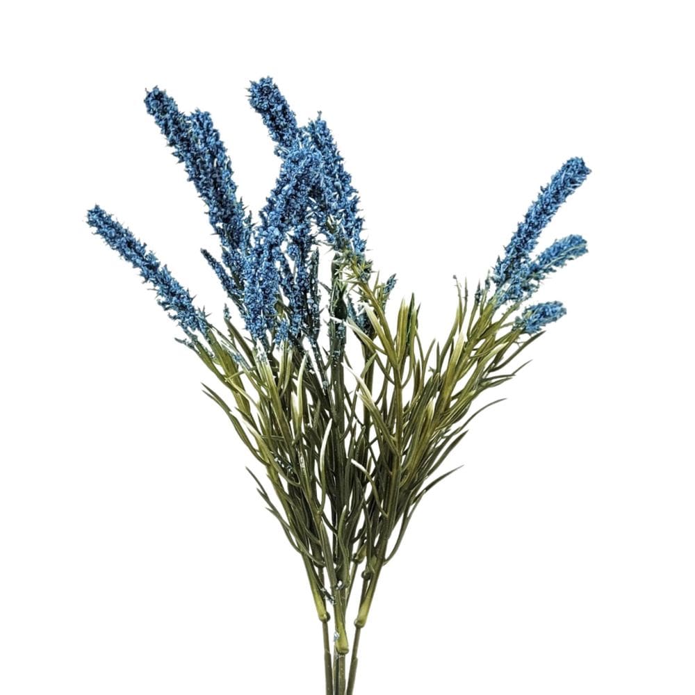 Lavanda Azul 5 Galhos 33Cm Buquê Flor Planta Artificial