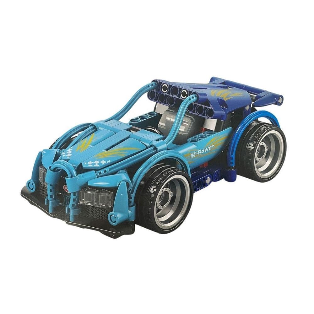Carro Esportivo Blocos De Montar 219 Peças 2Em1 Pull Back