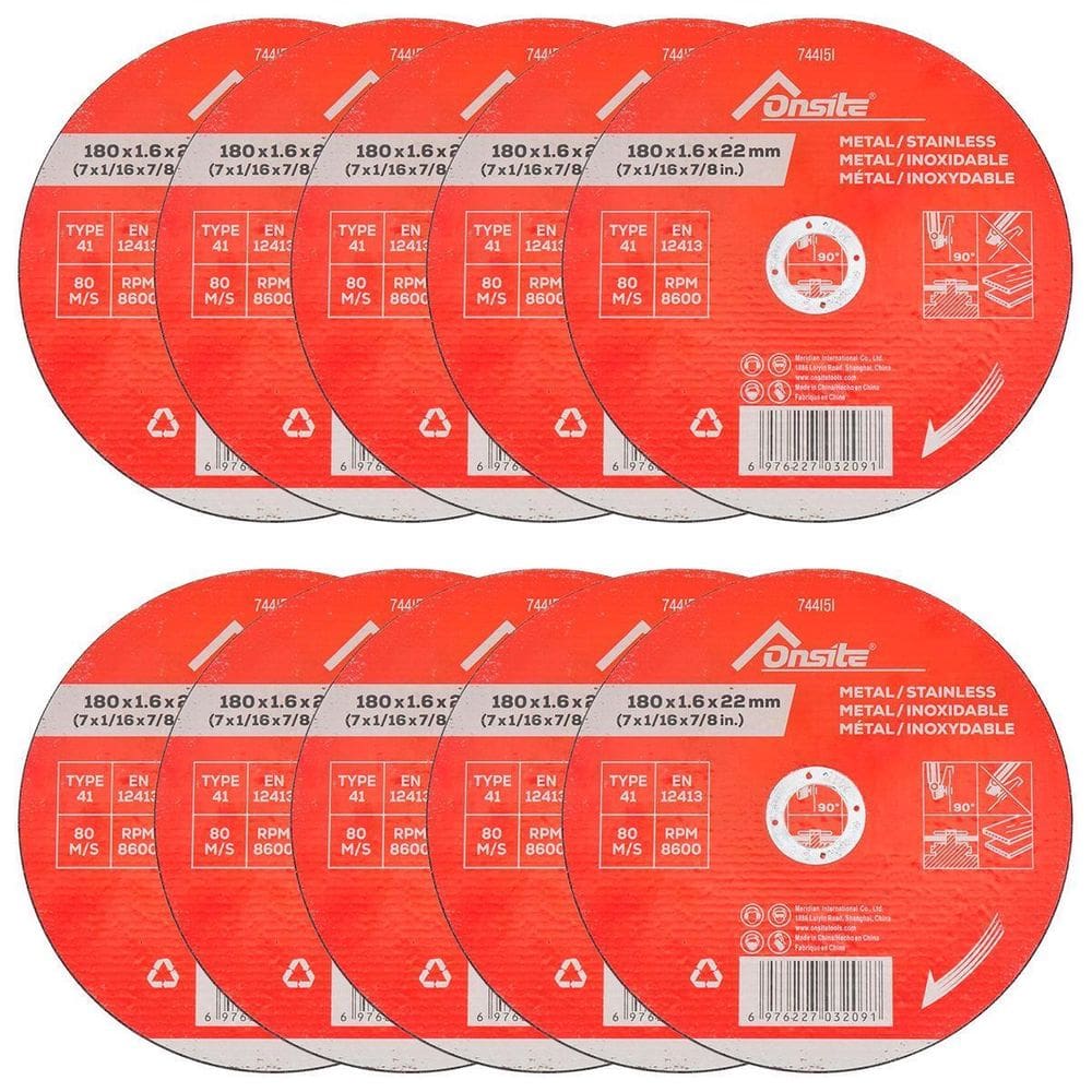 Kit Disco De Corte Deep Cut Inox 7`` X1.6Mm Com 10 Un Onsite