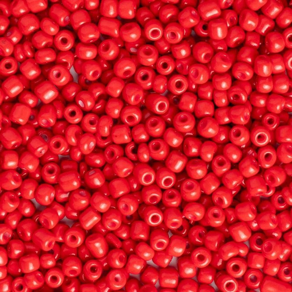 Miçanga Vidro Vermelho 3,6Mm 100G Guia Umbanda Candomblé
