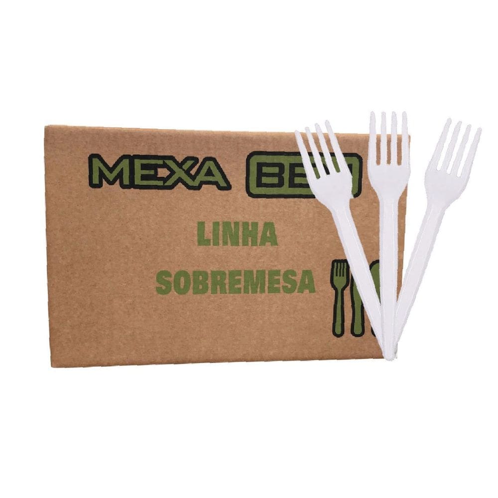 Garfo Sobremesa Descartável C/500 Uni Reforçada Bolo Festa