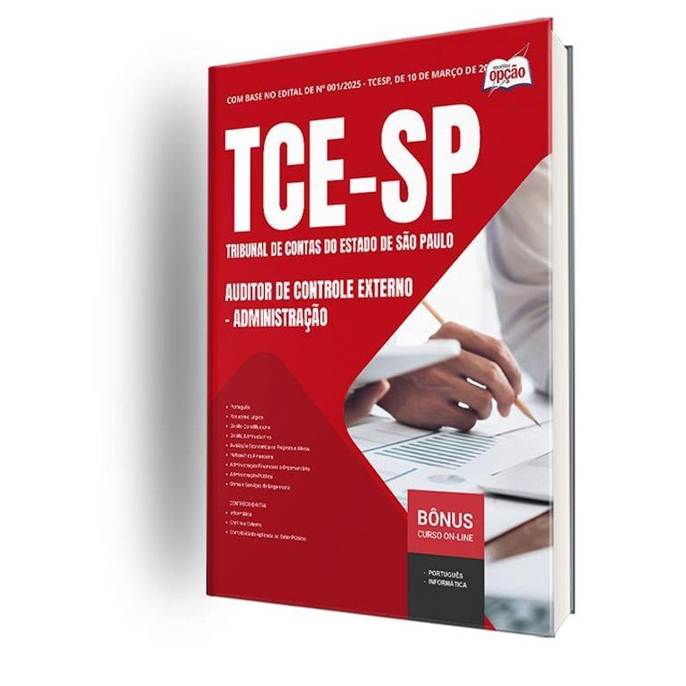 Apostila Tce Sp 2025 Auditor Controle Externo Administração