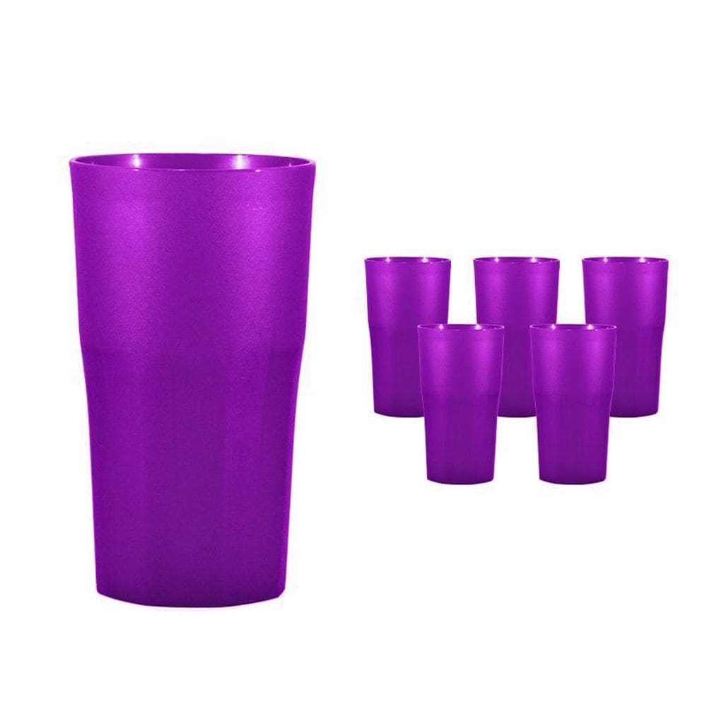 Kit 6 Copos Roma Lilás 360Ml Plástico Premium