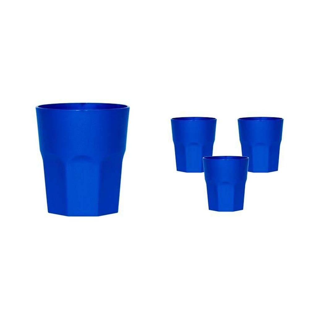 Kit 4 Copos Mini Roma Azul 300Ml Plástico Premium