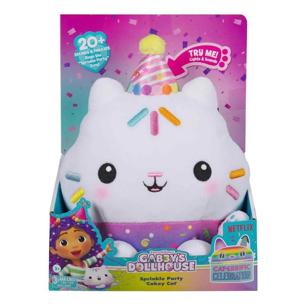 Pelúcia Cakey Cat Com Luz E Som Gabby`S Dollhouse Sunny 3967