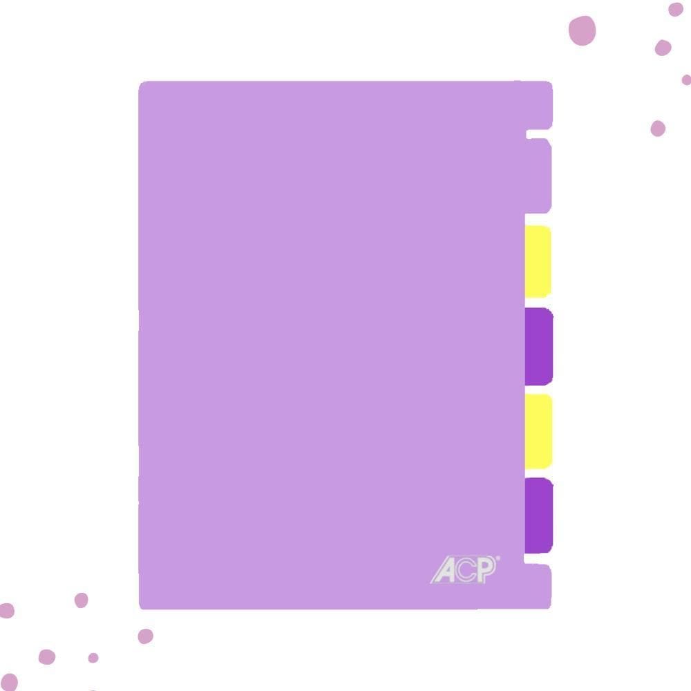 Capa E Contracapa C/5 Divisórias Acp Caderno Universitário