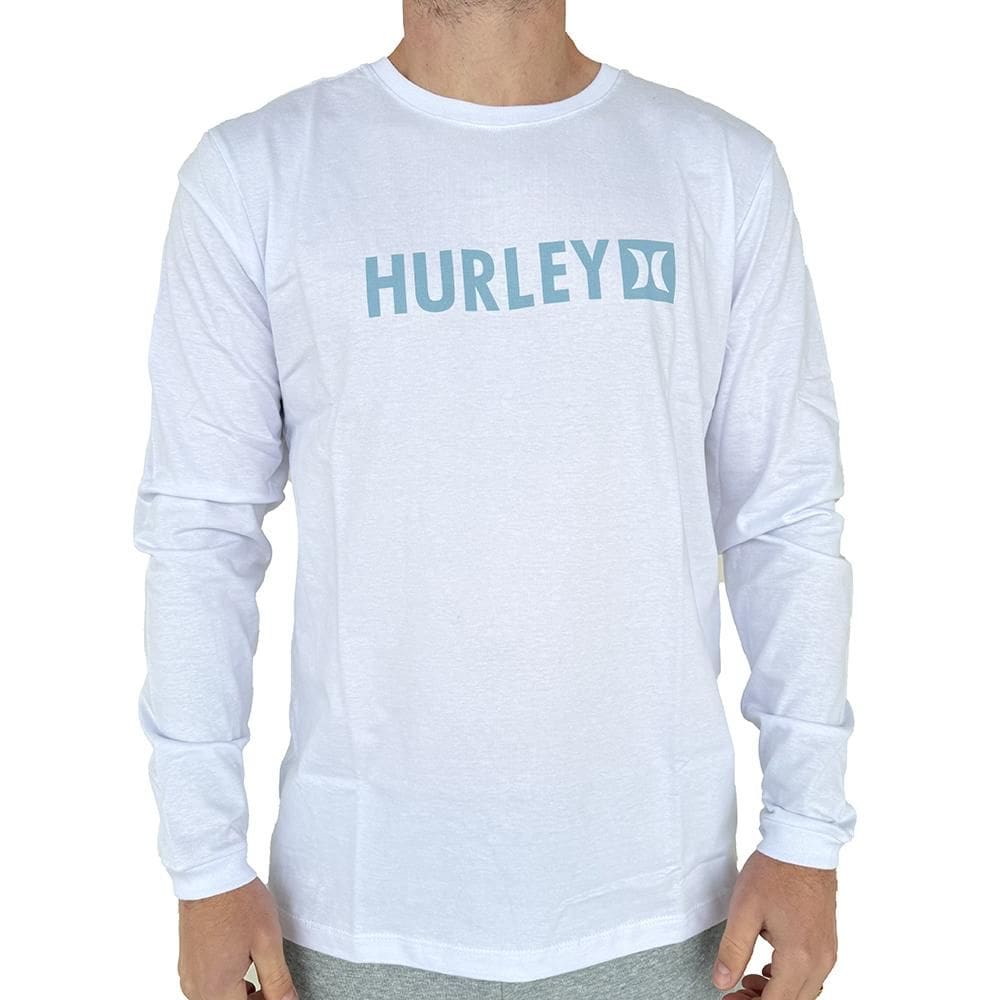 Camiseta Hurley Manga Longa Square WT25 Masculina Branco