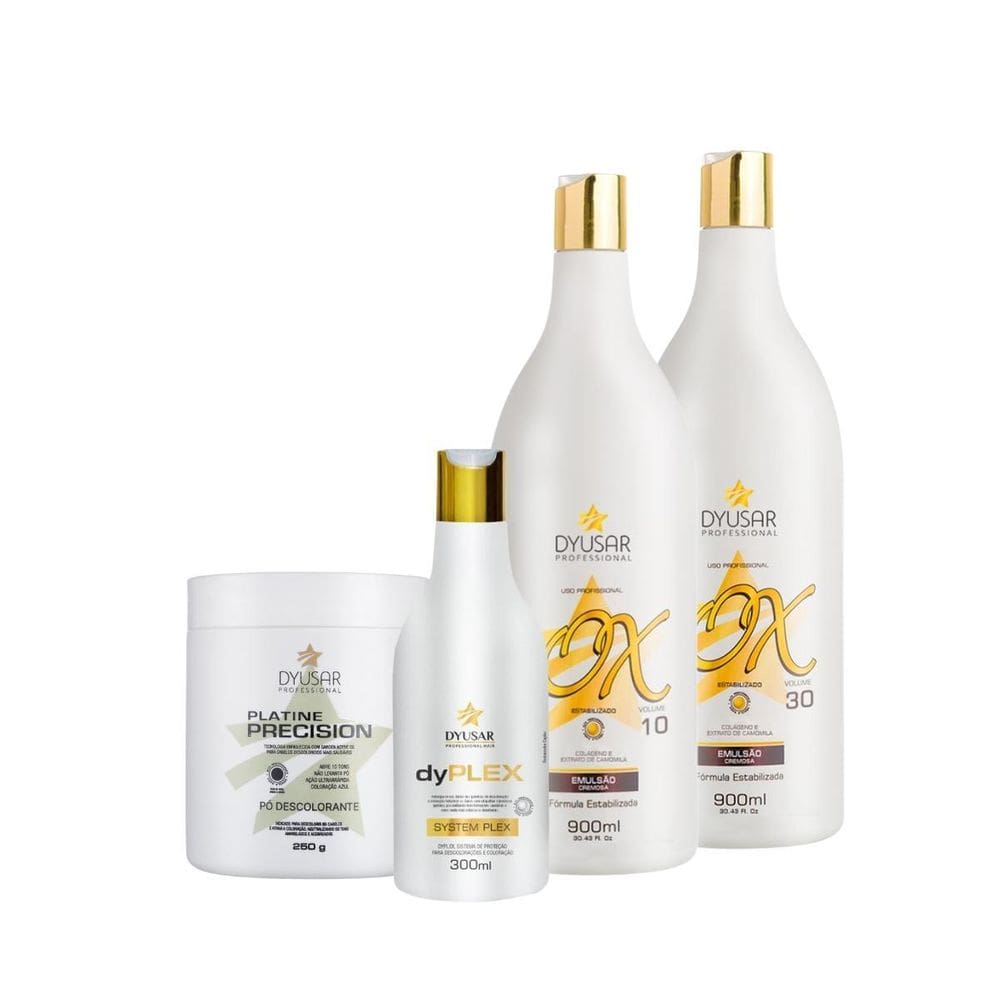Kit Descoloração Pó Azul 250G Com 2 Ox E Dyplex